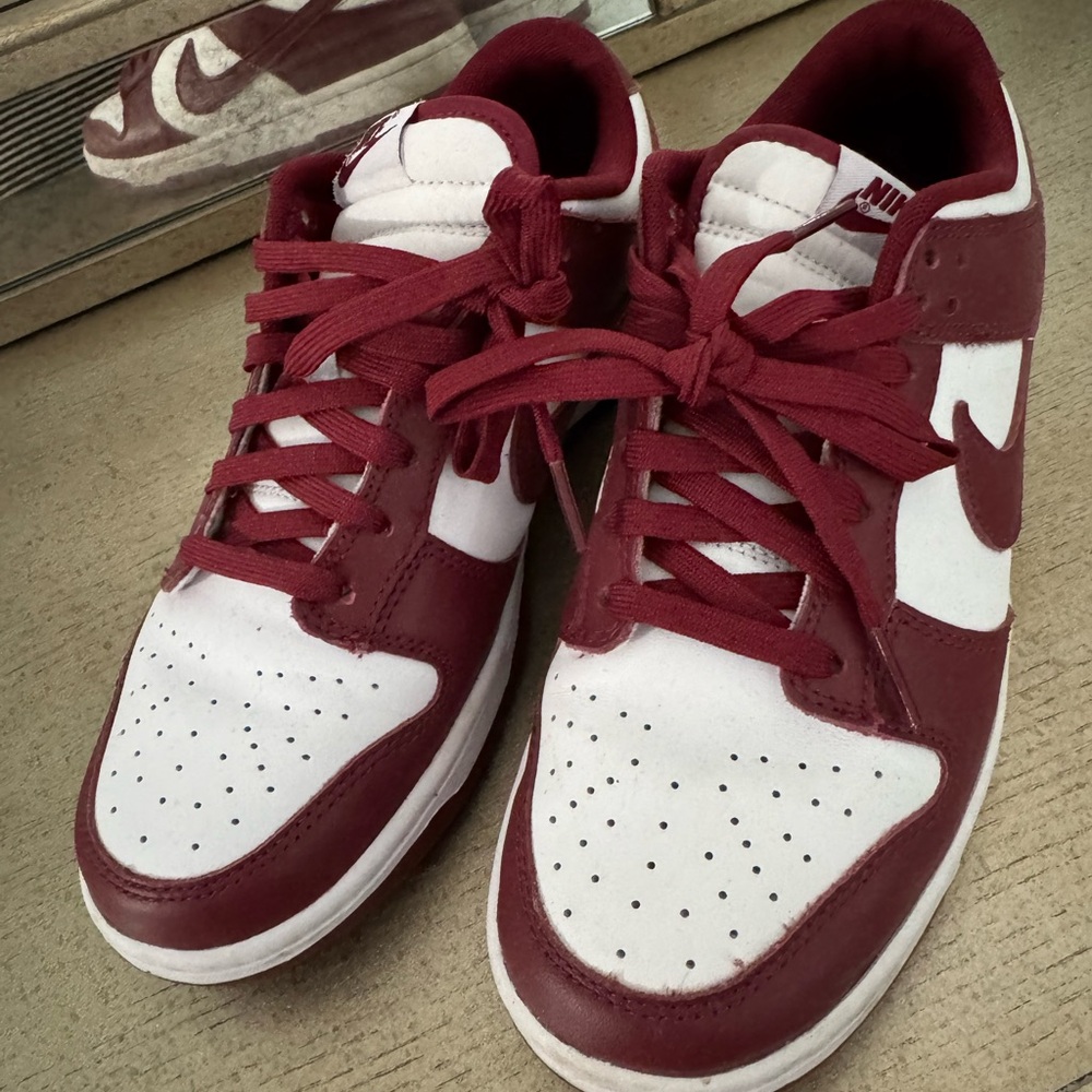 Nike Burgundy and White Athletic Shoes